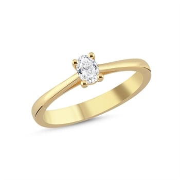 14 kt guld The One Oval ring med i alt 0,23 ct Diamant Wesselton SI