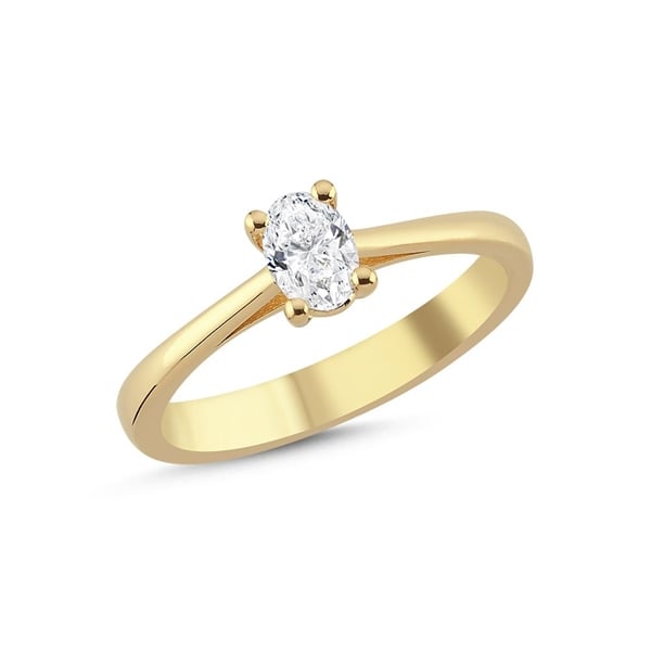 14 kt guld The One Oval ring med i alt 0,33 ct Diamant Wesselton SI