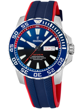 Herreur Festina F20662/1, 45mm urkasse, 20ATM, dykkerdesign, robust og stilfuldt.