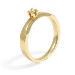 Image of Toftegaard Solitaire 14 kt guld ring med 0,08 ct Wesselton VVS, str. 55*