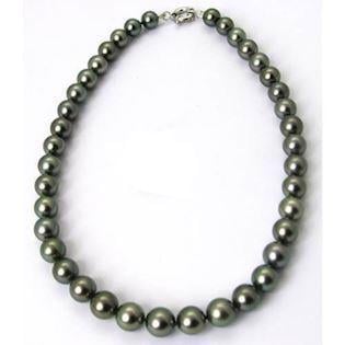 Tahiti perle collier med perler fra 10,5 til 9,5 mm, 42 cm