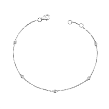 Nuran 14 kt hvidguld armbånd, med diamanter, ialt 0,125 ct W/SI