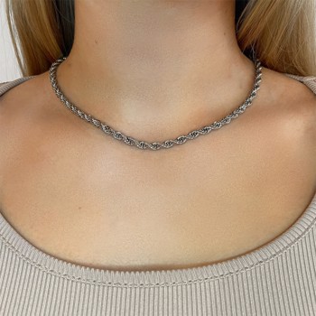 Cordel halskæde I rustfrit stål - Sistie 2nd